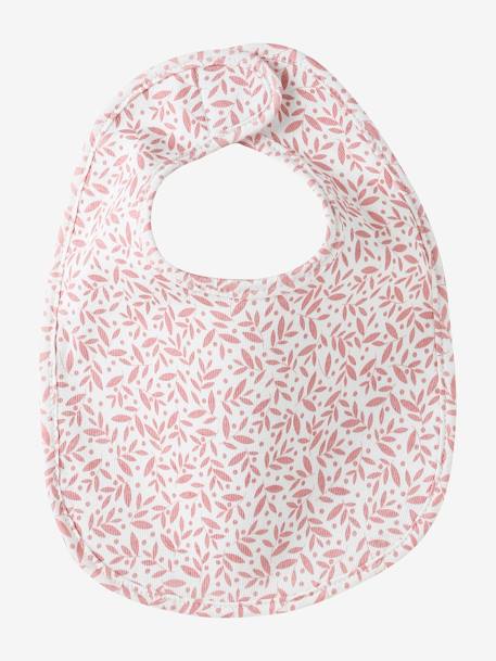 Lot 7 bavoirs naissance en coton bio* beige imprimé+blanc jungle+carreaux vert+Hérisson+multicolore+rose pâle+vert d'eau - vertbaudet enfant 