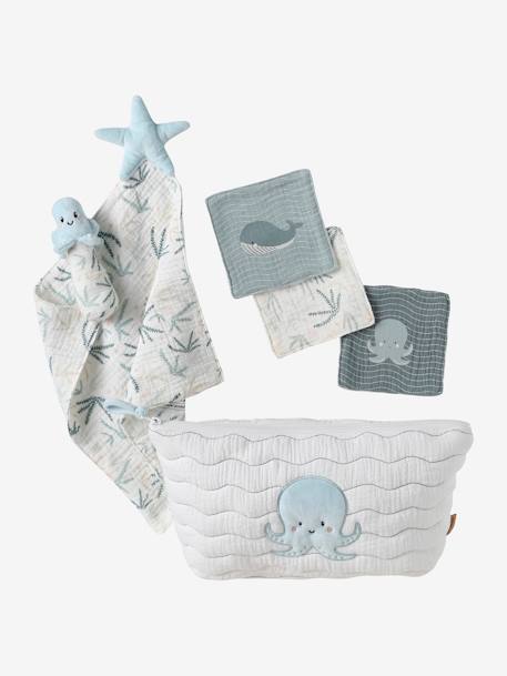 Coffret cadeau naissance SOUS L'OCÉAN bleu grisé - vertbaudet enfant 