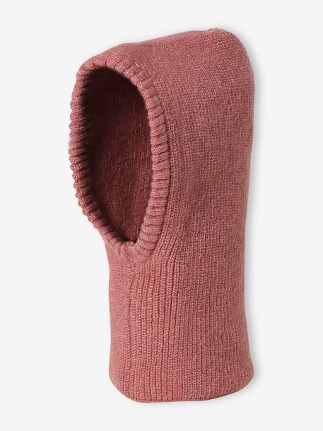 Cagoule fille en maille côtelée mauve - vertbaudet enfant 