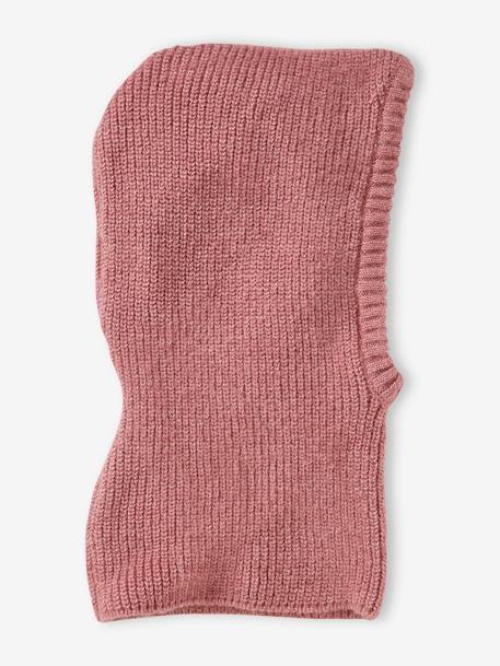 Cagoule fille en maille côtelée mauve - vertbaudet enfant 