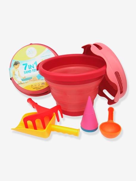 Set van 7 strandspellen COMPACTOYS blauw+geel+rood - vertbaudet enfant 