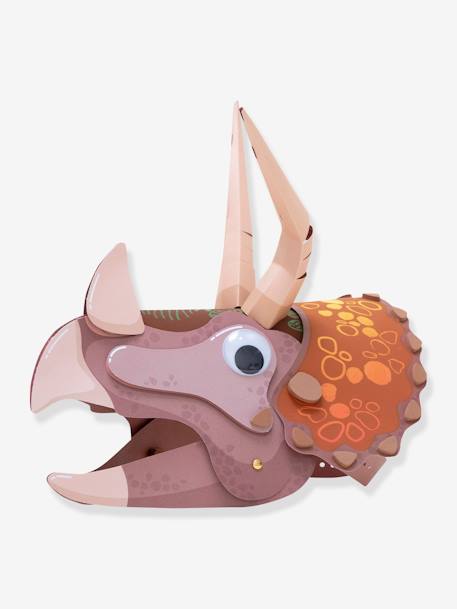 Kit ludo-éducatif 2 en 1- Les Dinosaures - Fabrique ton masque 3D tricératops ! - PANDACRAFT bleu - vertbaudet enfant 