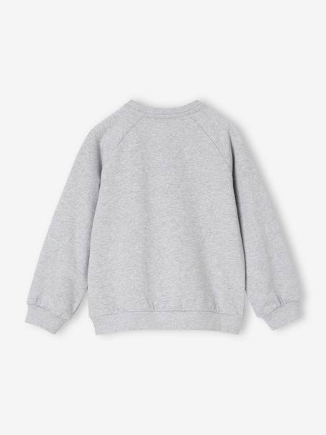 Sweat ludique fille écru+gris chiné - vertbaudet enfant 