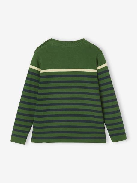 Pull marin garçon écru+MARINE RAYE OCRE+Sauge rayé marine et ivoire+vert - vertbaudet enfant 