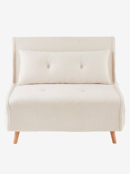 Banquette convertible 1 place en sherpa écru - vertbaudet enfant 
