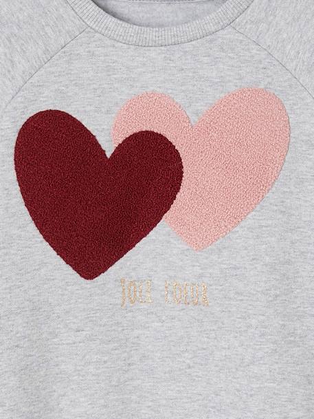 Bewerkte meisjessweater ecru+gemêleerd grijs - vertbaudet enfant 