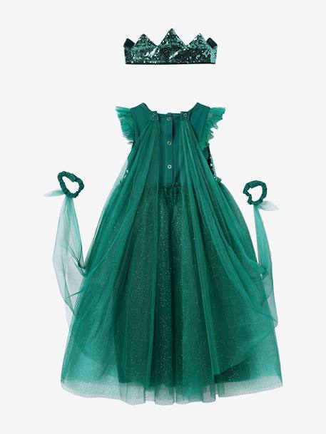 Déguisement de princesse avec voile et couronne bleu+doré+ROSE+vert émeraude - vertbaudet enfant 