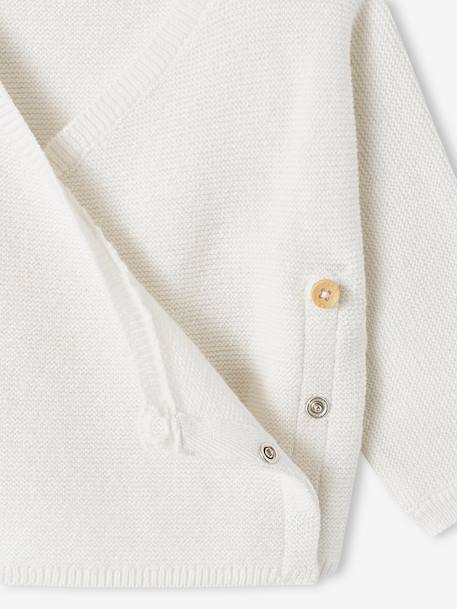 Brassière bébé naissance tricot point mousse coton et laine beige chiné+blanc+rose+vert d'eau - vertbaudet enfant 