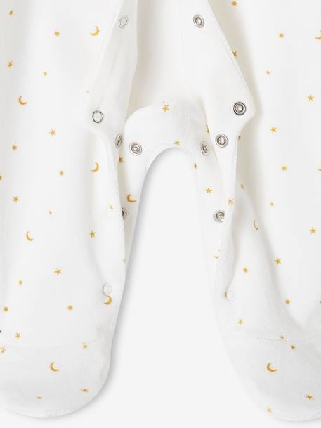 Pyjama bébé mixte mouton en velours ouverture naissance écru - vertbaudet enfant 