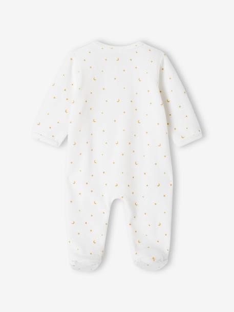 Pyjama bébé mixte mouton en velours ouverture naissance écru - vertbaudet enfant 
