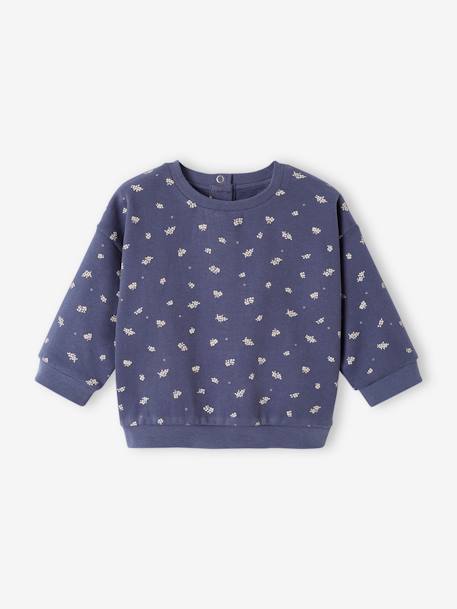 Basic sweater baby's met print leiblauw - vertbaudet enfant 