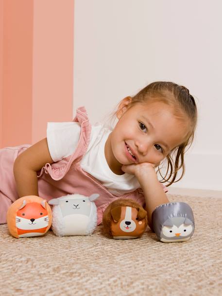 Les Dooballs - Set de 4 Balles doudous - MULTICOLORE+MULTICOLORE+vert - vertbaudet enfant 