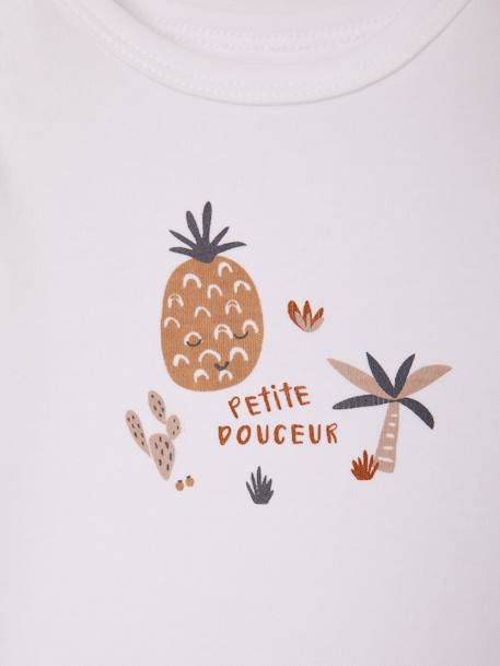 Lot de 5 bodies manches longues bébé emmanchure US cappuccino - vertbaudet enfant 