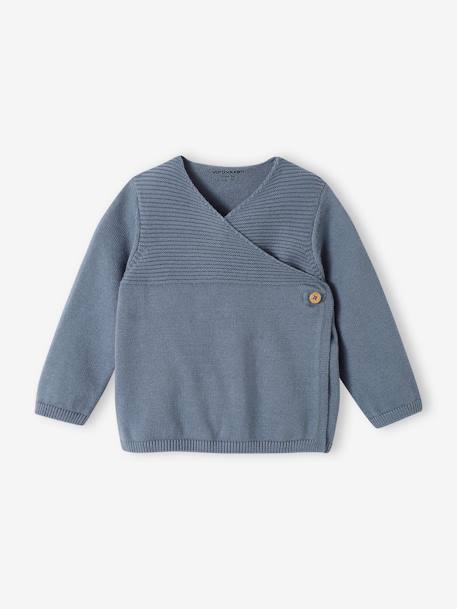 Brassière bébé naissance en tricot de coton bio bleu jean+ECRU+GRIS CLAIR CHINE+rose poudré - vertbaudet enfant 
