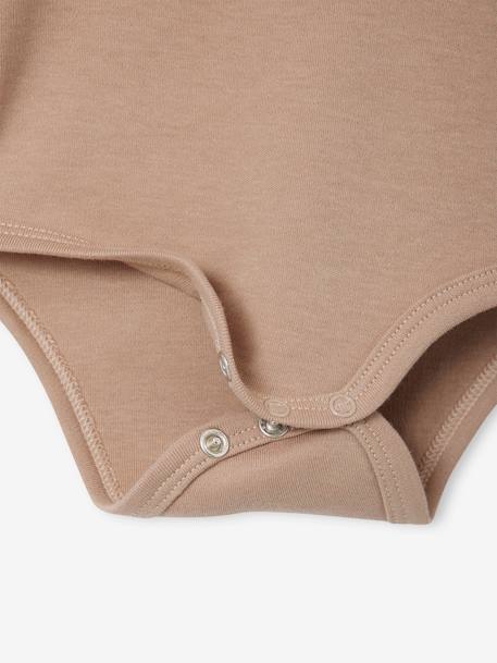 Lot de 5 bodies manches longues bébé emmanchure US cappuccino - vertbaudet enfant 