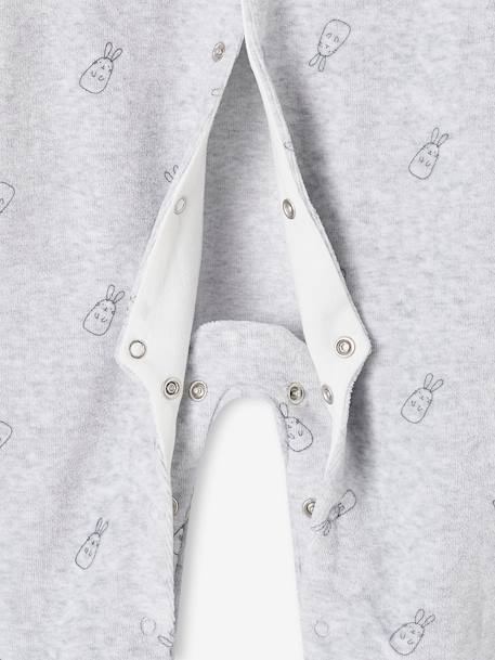 Pyjama bébé mixte en velours lapins gris chiné - vertbaudet enfant 