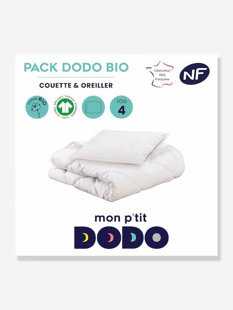Pack couette + oreiller Bio Mon P’tit DODO blanc - vertbaudet enfant 