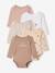 Lot de 5 bodies manches longues bébé emmanchure US cappuccino - vertbaudet enfant 