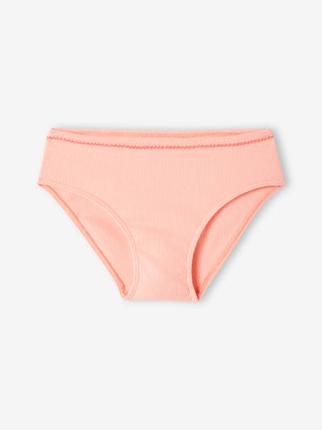 Lot de 5 culottes fantaisie fille en maille côtelée rose nude - vertbaudet enfant 