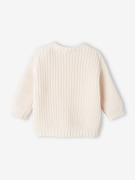 Pull bébé garçon en côte perlée beige chiné+écru+vert sauge - vertbaudet enfant 