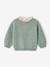 Pull bébé fille en côte perlée col en broderie anglaise rayé marine+vert sauge - vertbaudet enfant 