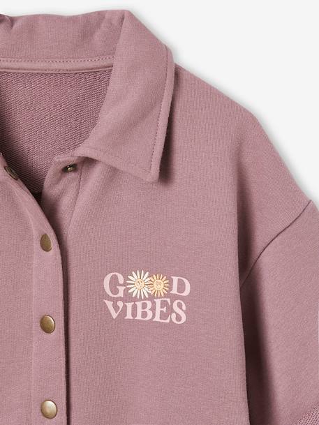 Combinaison en molleton fille manches courtes mauve - vertbaudet enfant 