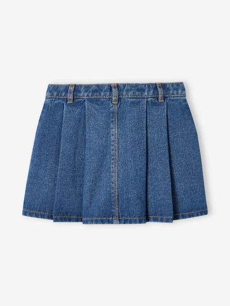 Jupe fille en jean plissée denim gris+stone - vertbaudet enfant 