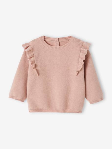 Ensemble bébé tricot pull + legging rose poudré - vertbaudet enfant 
