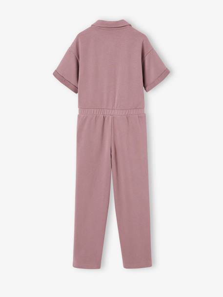 Combinaison en molleton fille manches courtes mauve - vertbaudet enfant 