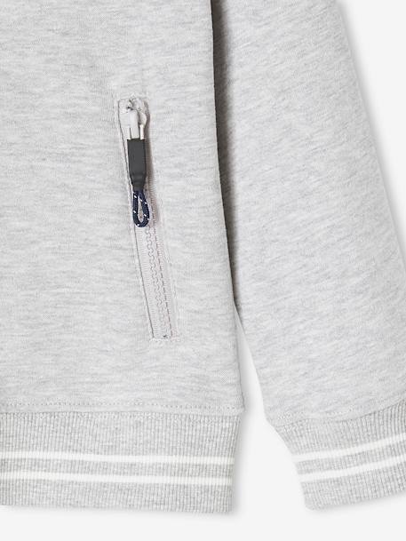 Sweat garçon zippé à capuche sport bleu grisé+gris chiné+lichen+marine - vertbaudet enfant 