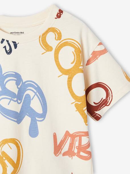 Tee-shirt garçon maxi graffitis pop écru - vertbaudet enfant 