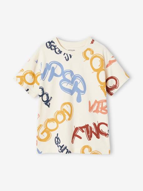 Tee-shirt garçon maxi graffitis pop écru - vertbaudet enfant 