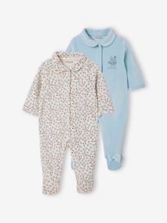 Baby-Pyjama,  overpyjama-Set van 2 fluwelen pyjamapakjes