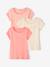 Lot de 3 T-shirts fantaisie manches courtes en maille côtelée fille rose nude - vertbaudet enfant 
