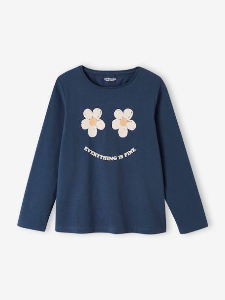 Set van 3 T-shirts voor meisjes met lange mouwen Oeko-Tex® marineblauw - vertbaudet enfant 