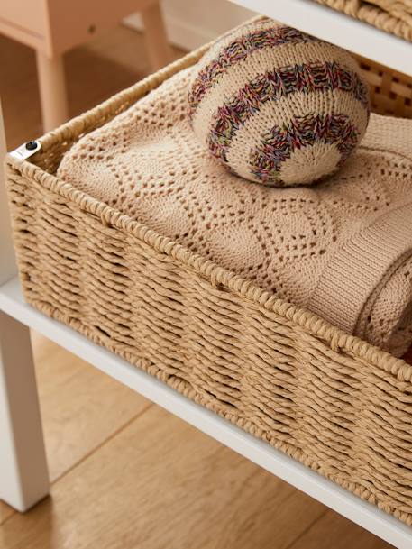 Panier de rangement pour table à lange en corde de papier beige - vertbaudet enfant 