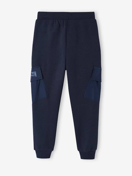Pantalon jogging avec poches à rabat sport garçon bleu nuit - vertbaudet enfant 