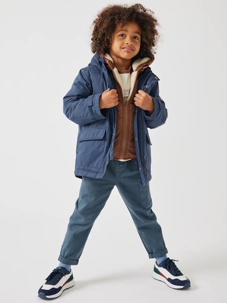 Parka garçon 3 en 1 blouson amovible bleu grisé+kaki+lichen+Marine grisé+noix de pécan - vertbaudet enfant 