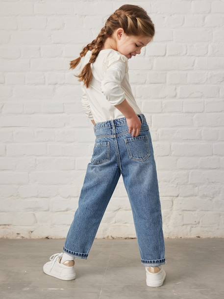 Losse boyfriendjeans voor meisjes. stone - vertbaudet enfant 