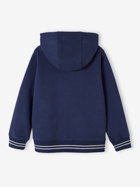 Sweat garçon zippé à capuche sport bleu grisé+gris chiné+lichen+marine - vertbaudet enfant 