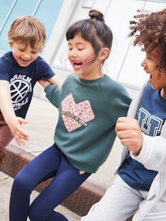 Sportset voor meisjes met molton sweater + legging van technisch materiaal  - vertbaudet enfant
