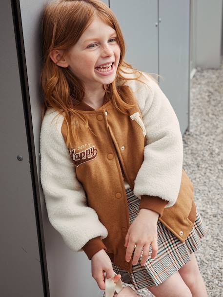 Fille-Blouson teddy en lainage et sherpa fille animation en bouclettes