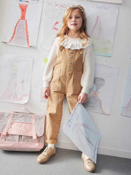 Salopette style charpentier fille taupe - vertbaudet enfant 