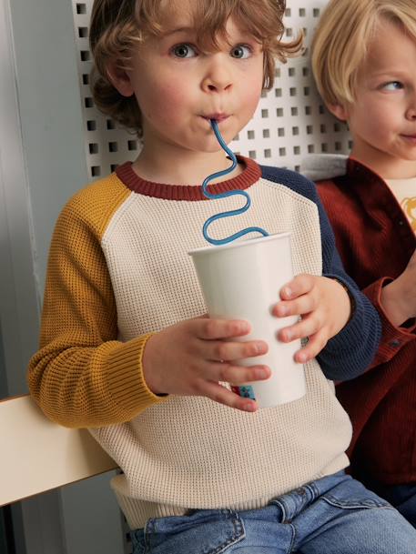 Jongenstrui met colourblock ecru - vertbaudet enfant 