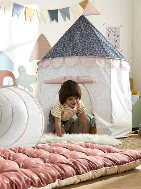 Speeltent Kasteel van stof blauw+rozen - vertbaudet enfant 