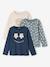 Set van 3 T-shirts voor meisjes met lange mouwen Oeko-Tex® marineblauw - vertbaudet enfant 