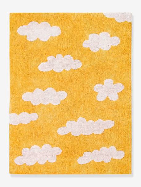 Tapis coton Lavable Motif Nuage - moutarde - vertbaudet enfant 