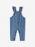Salopette bébé en denim bretelles à volants stone - vertbaudet enfant 
