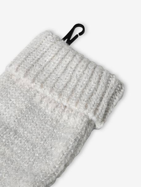 Ensemble bonnet + snood + gants ou moufles en maille torsadée fille écru - vertbaudet enfant 