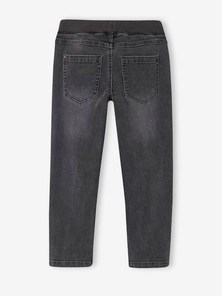 Onverwoestbare rechte relaxjeans jongens, eenvoudig aan te trekken denimgrijs+double stone+ongewassen denim+stone - vertbaudet enfant 